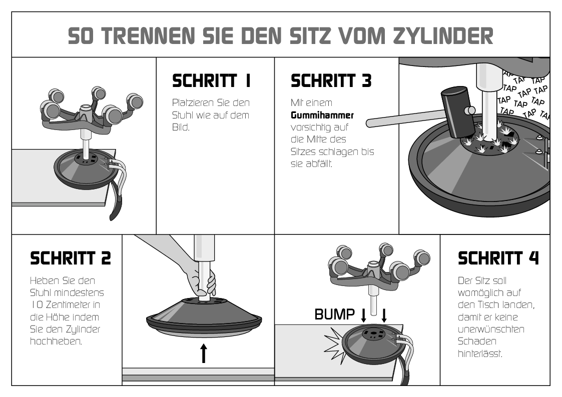 

So trennen sie den sitz vom zylinder

